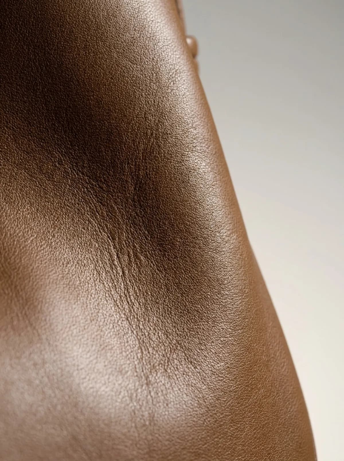 Gros plan sur un cuir lisse fauve
